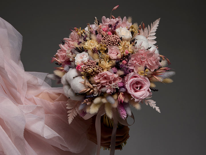 Pastel-toned Soft Memories bouquet by MIKONA Flowers