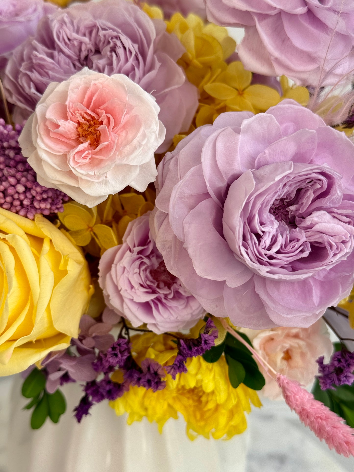 Lavender Sunrise
Preserved Flower Arrangement