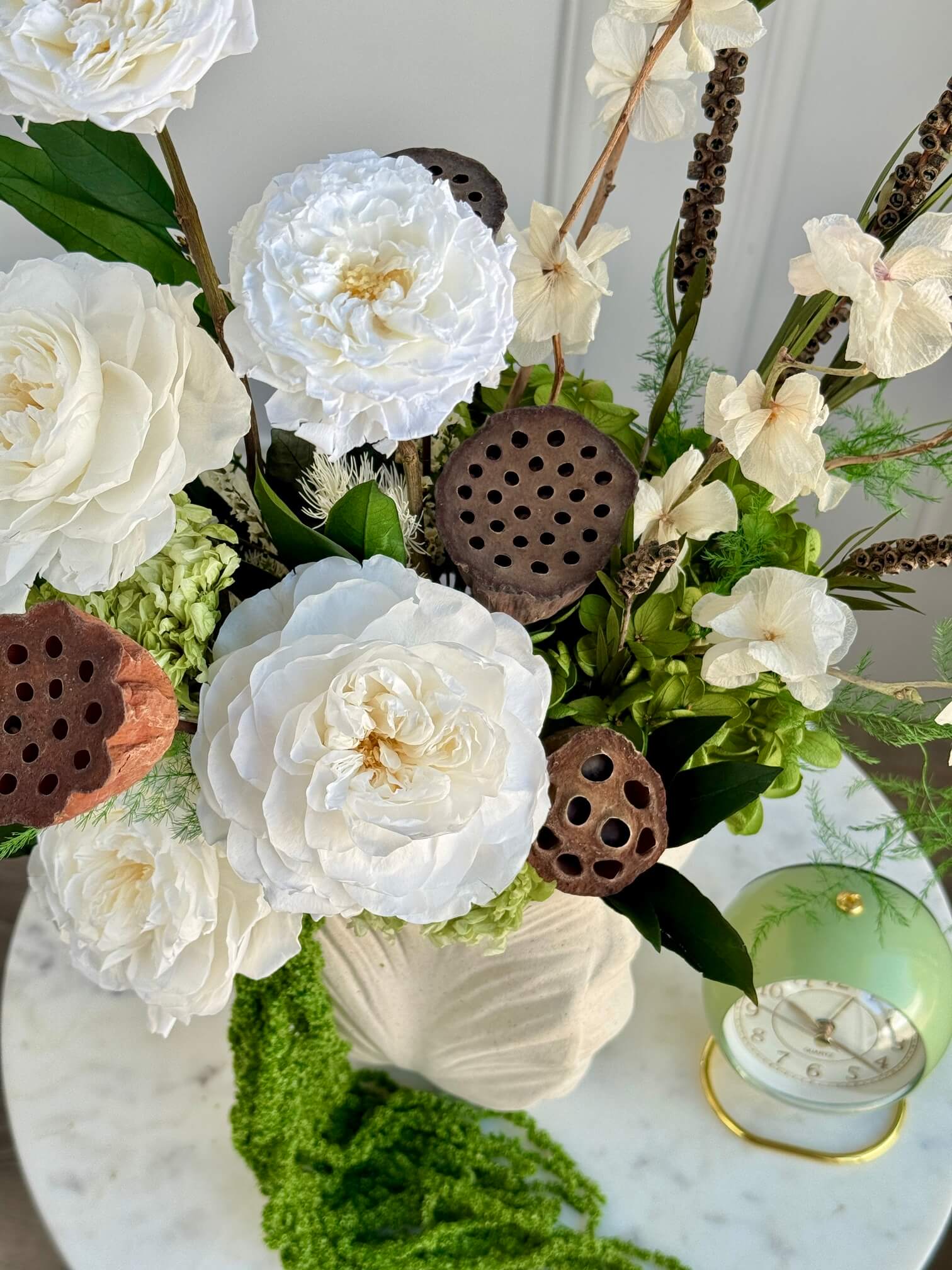 Peony rose preserved arrangement in Los Angeles