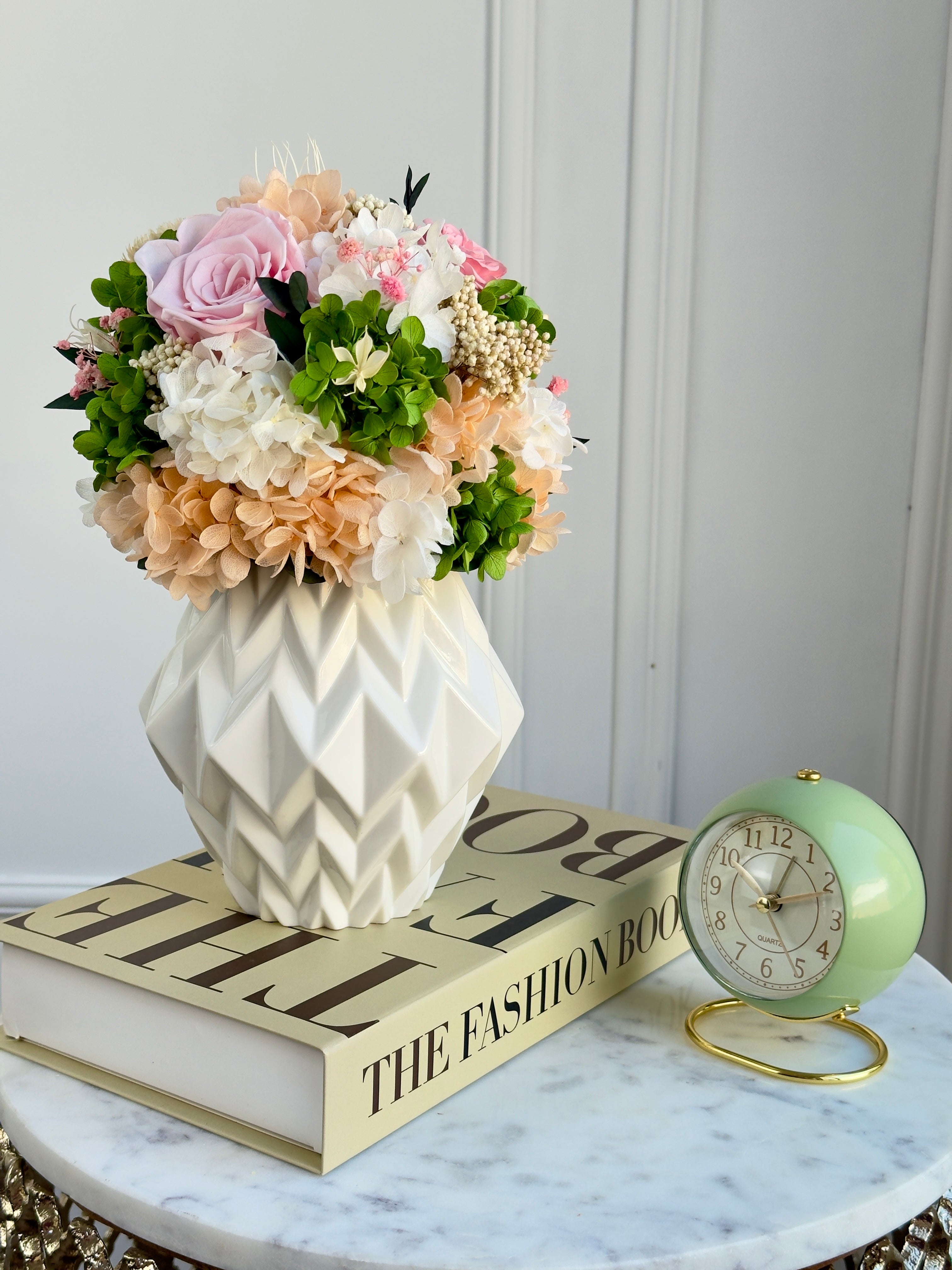 Peach Garden Preserved Flower Arrangement – MIKONA Flowers LLC