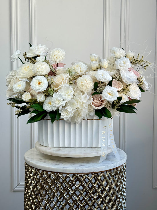 Ivory Bloom Cloud preserved flower arrangement