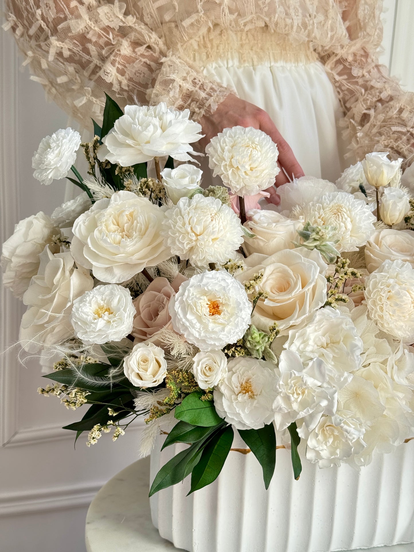 Full layered preserved flower arrangement in Los Angeles