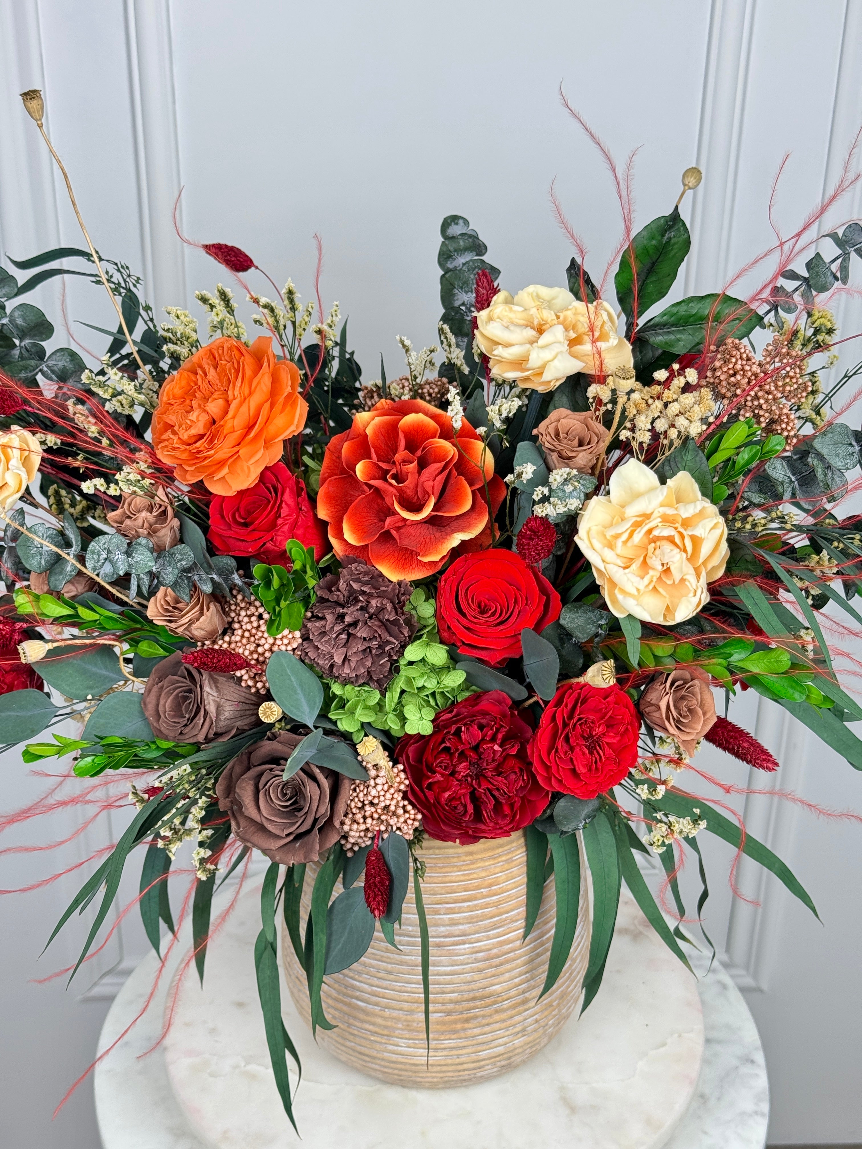 Tuberosa vibrant preserved flower arrangement in LA