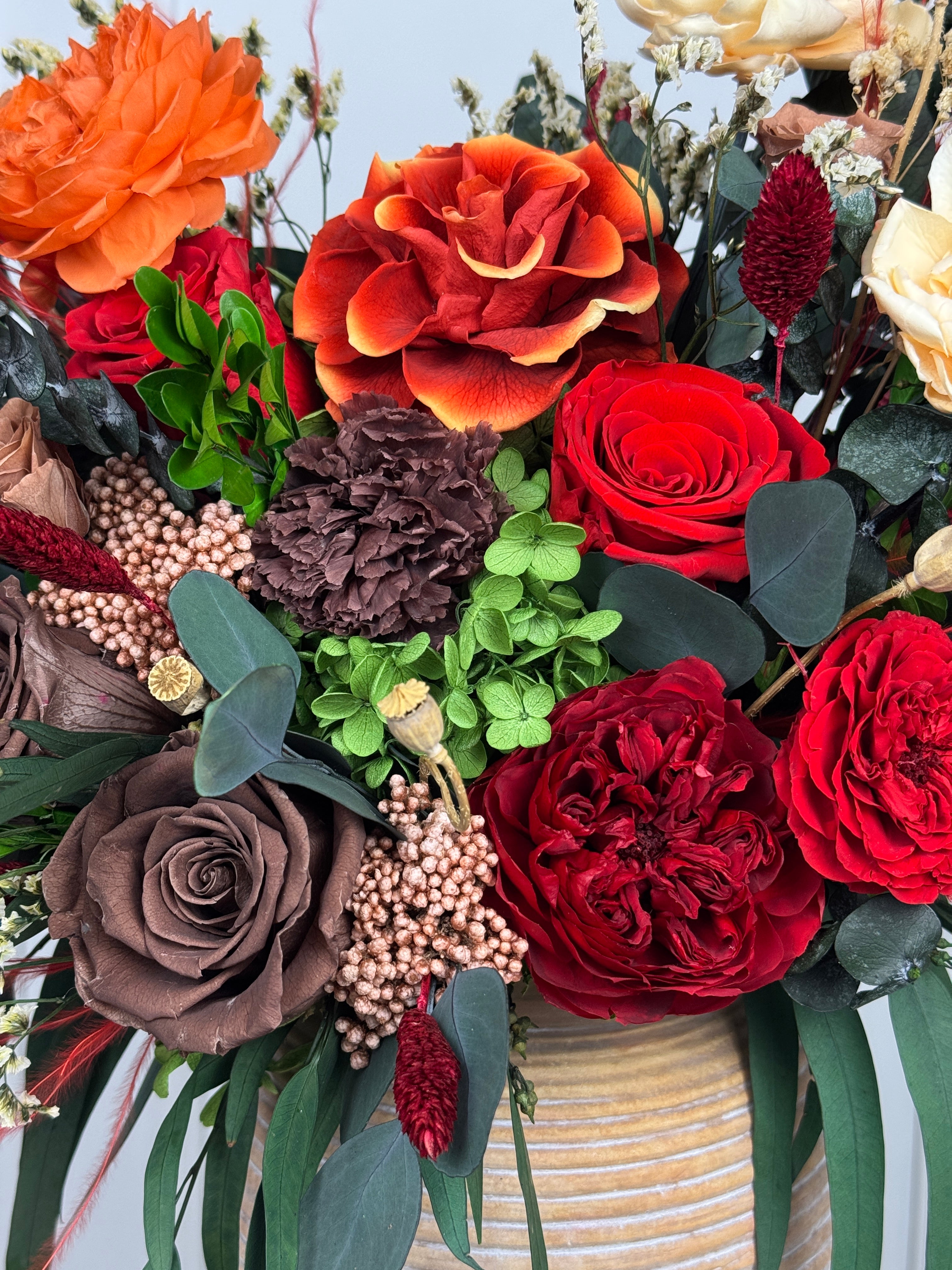 Tuberosa elegant preserved arrangement in Origami Vase